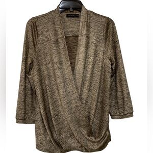 The Limited shimmery grey black gold gathered bottom size medium 3/4 sleeve